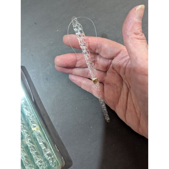 Living Quarters Clear Glass Icicle Ornaments Set Of 12 - Picture 2 of 5